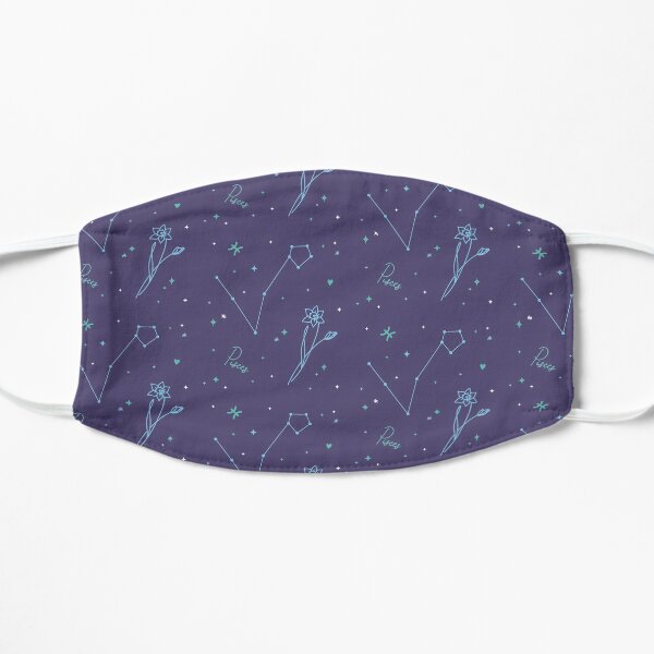 Pisces Zodiac Horoscope Flowers Constellation Pattern Flat Mask