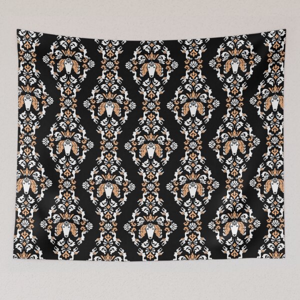 Item preview, The Spirit of Saluki Damask (Black) designed and sold by illucalliart.