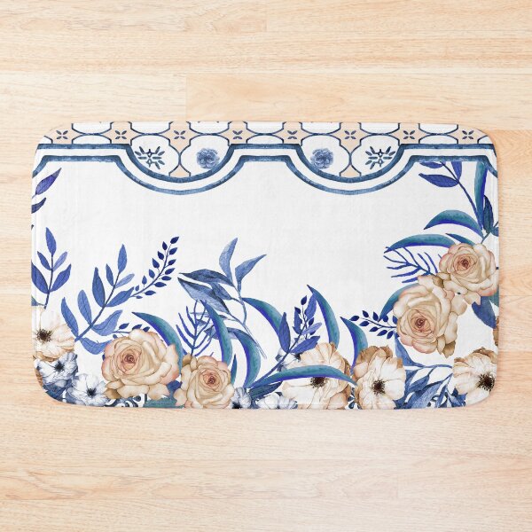 Item preview,  Mediterranean Floral Design Print Tuscan Tile Print Design designed and sold by twigandmeadow.