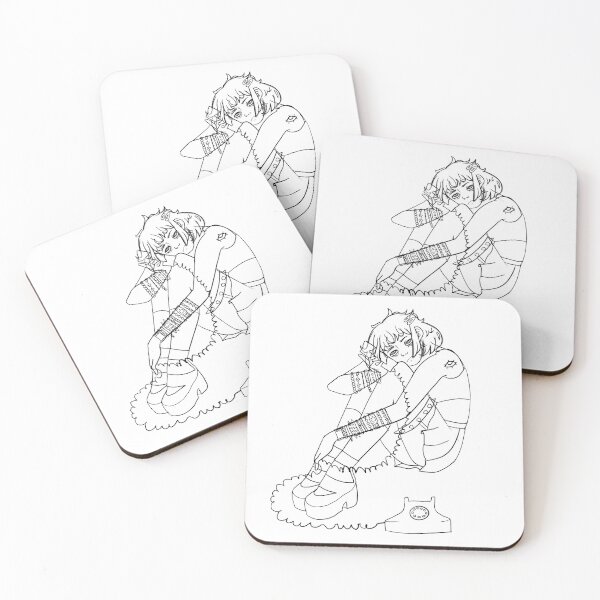 Item preview, Original line-art/sketch of rotary phone girl designed and sold by Evaaaaaaaaaaaa-.