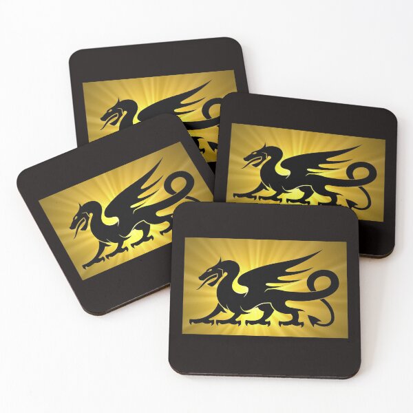 Item preview, Dragon Silhouette Golden Starburst designed and sold by JustSayingGifts.