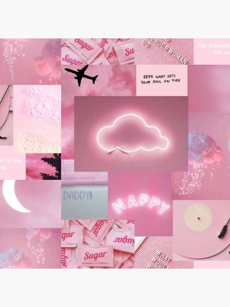 Y2K light pink aesthetic collage  Art Board Print for Sale by cloudy-moon