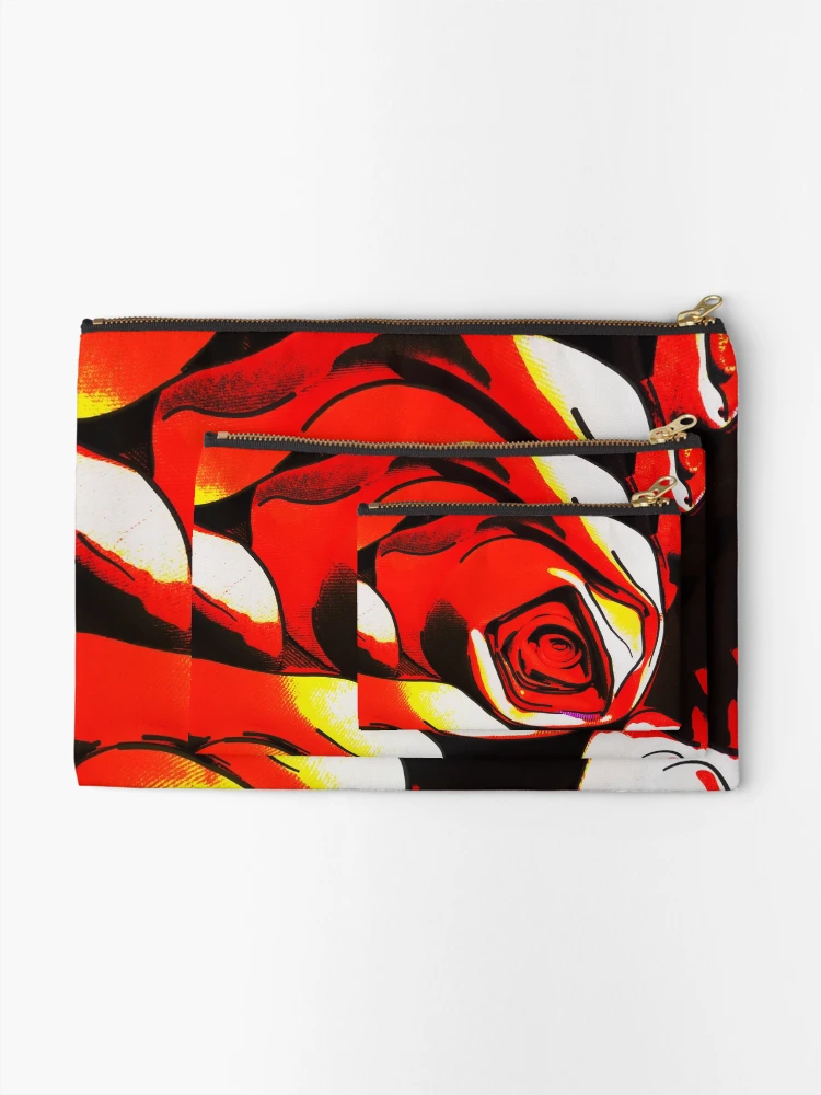 Thumbnail 2 of 4, Zipper Pouch, Red Roses designed and sold by PictureNZ.