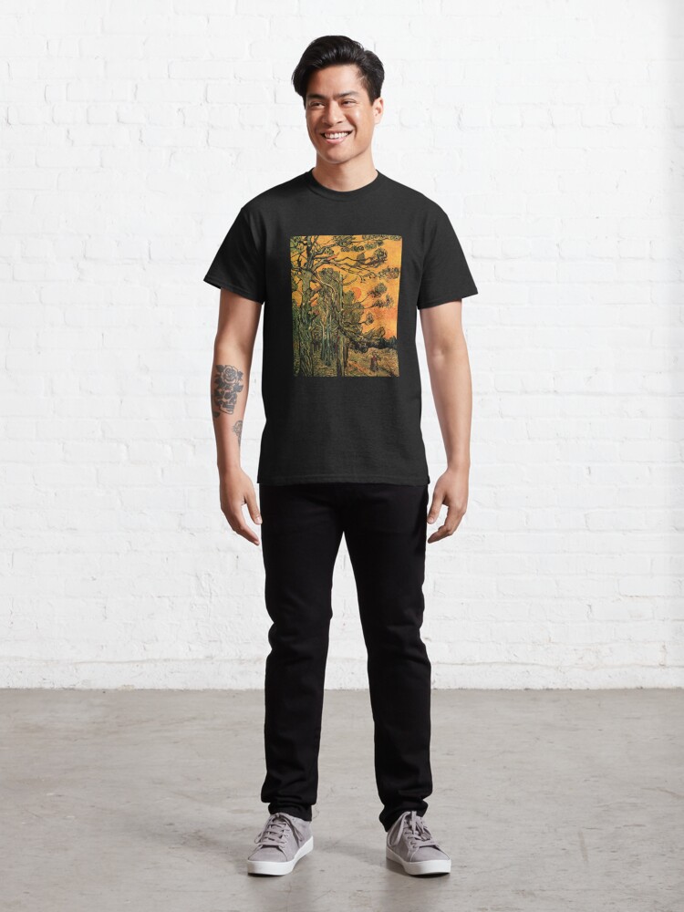 Alternate view of 'Pine Trees Against A Red Sky with a Setting Sun' by Vincent Van Gogh (Reproduction) Classic T-Shirt