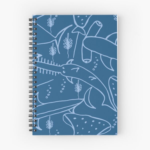 Item preview, Geometric simple monochrome minimalistic marine pattern, sawfish ,stingray, swordfish , shark, hammerhead shark designed and sold by Anna Bulgak.
