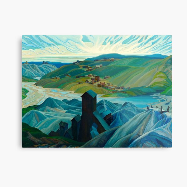 Canadian Landscape Franklin Carmichael Art Nouveau Post-Impressionism A Northern Silver Mine, 1930 Metal Print