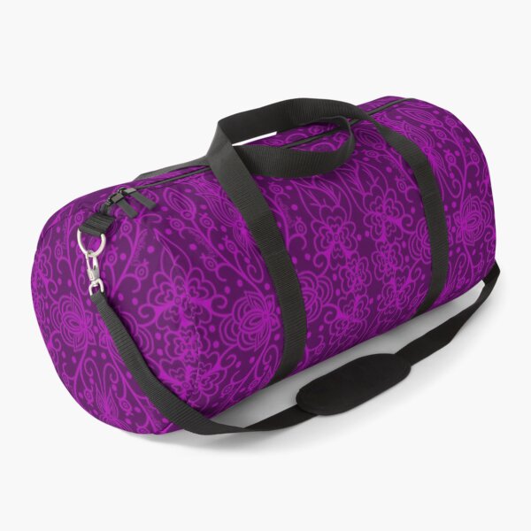 Purple Silhouette florals Duffle Bag