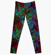 Marble texture in greens and reds Leggings