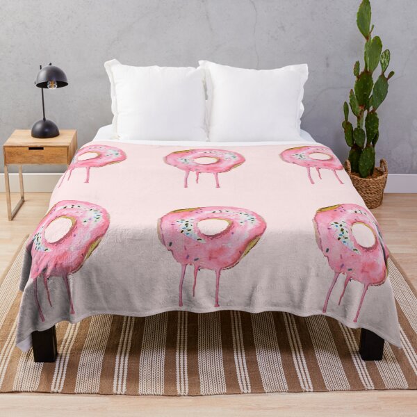 Item preview, Dripping Doughnut Bubble gum pink in Watercolor designed and sold by Thecolorschemer.