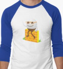 Cute Humpty Dumpty on a brick wall Men's Baseball ¾ T-Shirt