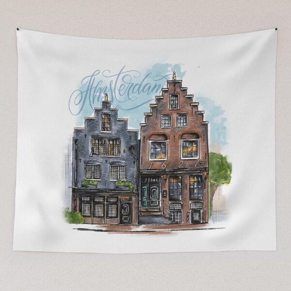 Item preview, Amsterdam. The cute buildings. designed and sold by BananiLettering.