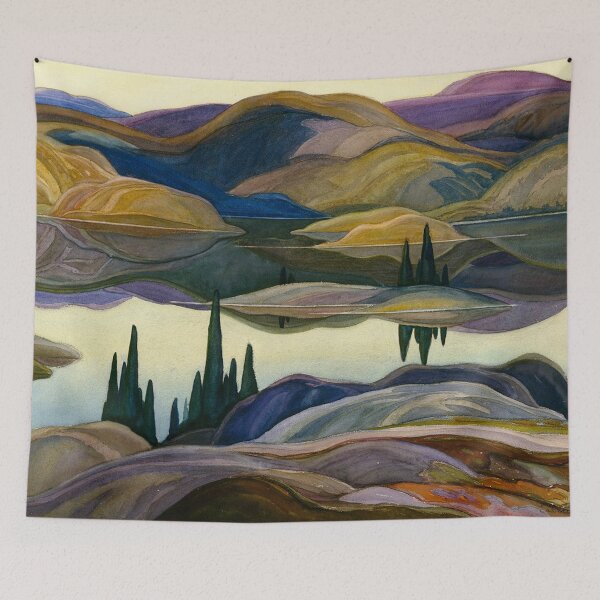 Item preview, Canadian Landscape Franklin Carmichael Art Nouveau Post-Impressionism Mirror Lake  designed and sold by Ejaaz.