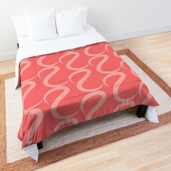 Abstract Swirl in Coral Comforter