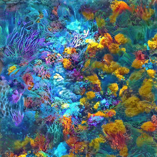 Deepdream marine floral fractalize space abstraction