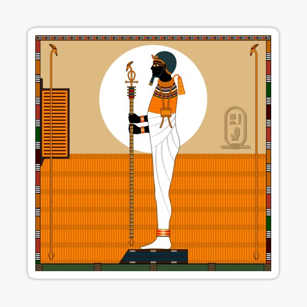 Religion of Ancient Egypt. God Ptah. Sticker