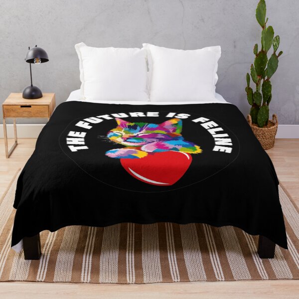 Item preview, The Future Is Feline - Rainbow Geometric Kitten Love - White designed and sold by NoMatterLab.