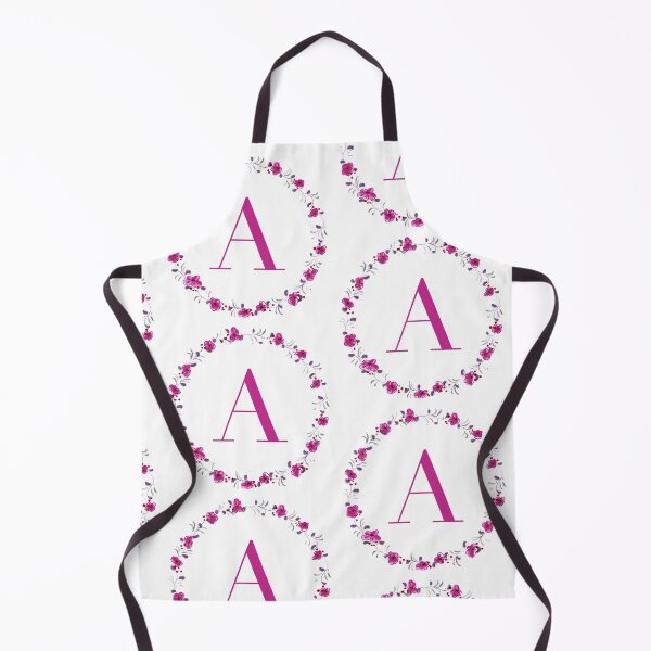 Item preview, Letter A monogram with fuchsia colored flowers and leaves designed and sold by Createlikeamom.