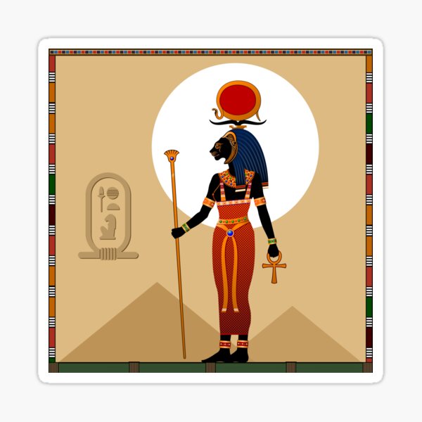 Religion of Ancient Egypt. Goddess Sekhmet. Sticker