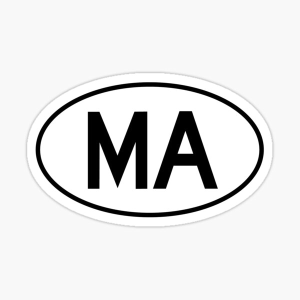 Massachusetts (MA) Oval Sticker Sticker