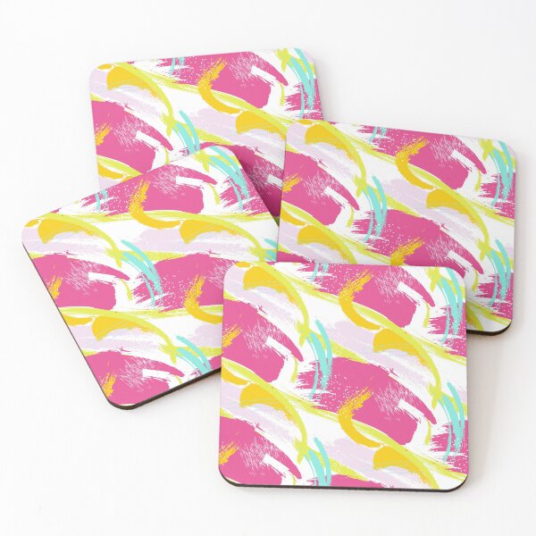 Item preview, Colorful baby pink Abstract brush strokes acrylic paint designed and sold by Milatoo.