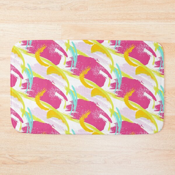 Item preview, Colorful baby pink Abstract brush strokes acrylic paint designed and sold by Milatoo.
