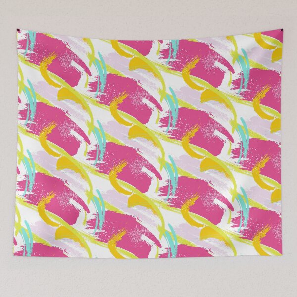 Item preview, Colorful baby pink Abstract brush strokes acrylic paint designed and sold by Milatoo.