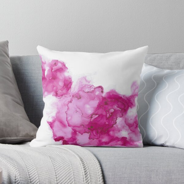 Berry alcohol ink Throw Pillow