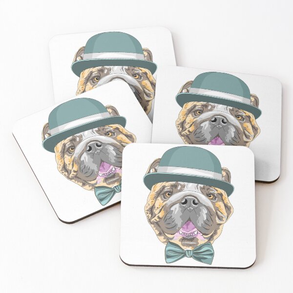 Item preview, English Bulldog pet with hat and bowtie funny dog dogs pets  designed and sold by Coolstuff4you71.