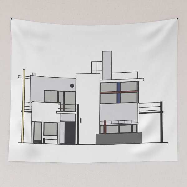 Item preview, Mordern mid-century architecture - Rietveld Schröder house illustration designed and sold by artsyvectors.