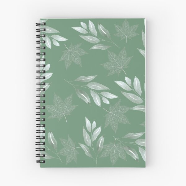 Item preview, White leaves on gray-green designed and sold by Ninaeva.
