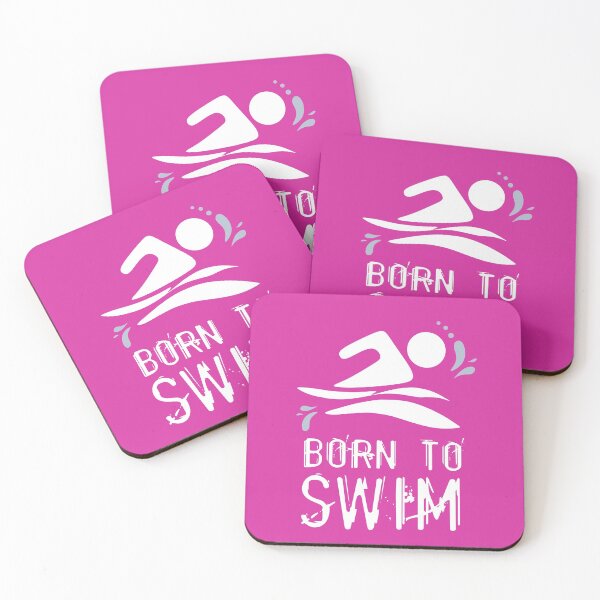 Item preview, Calling all wild open water swimming, winter bathers.  Born to swim fun design for swimmer lovers. Hot pink designed and sold by Caroline Laursen.