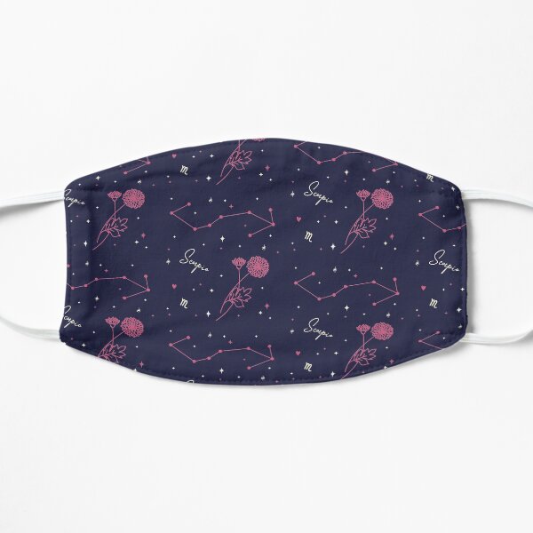 Scorpio Zodiac Horoscope Flowers Constellation Pattern Flat Mask