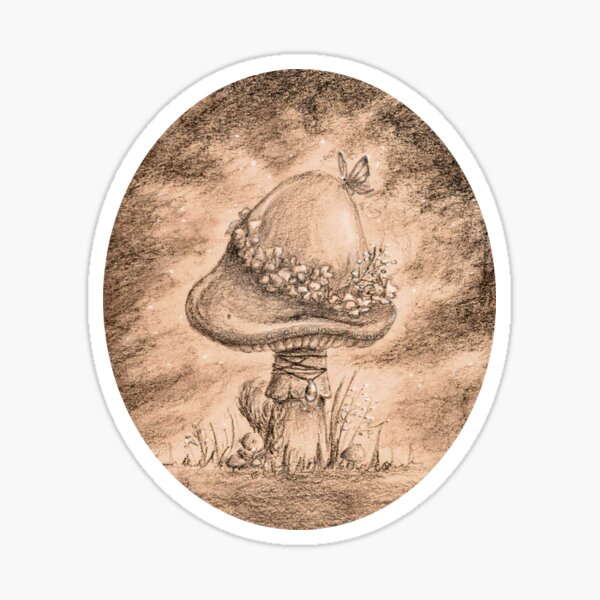 Fairy Mushroom (Gold Sticker) Sticker