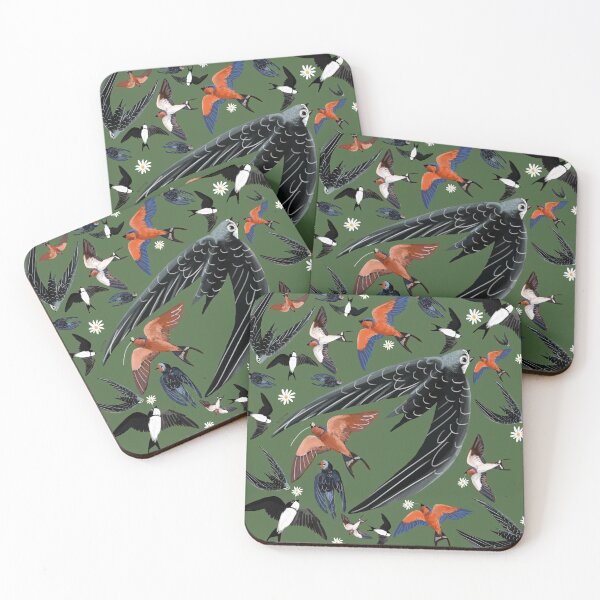 Item preview, Swallows and swift pattern green version designed and sold by belettelepink.