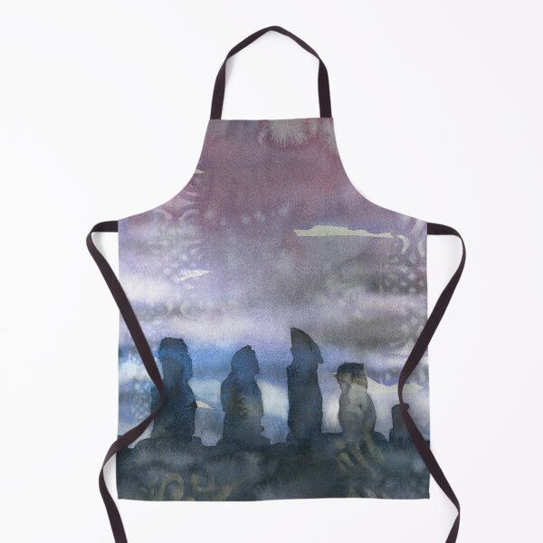 Item preview, Moai statues at Aho Tangoriki at sunset on Easter Island, Chile. Easter Island Moai artwork designed and sold by rfoxphoto.