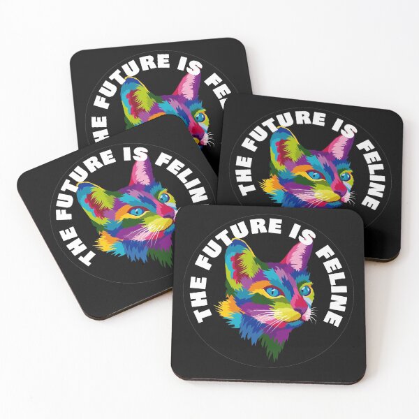 Item preview, The Future Is Feline - Rainbow Geometric Street Tom Cat - White designed and sold by NoMatterLab.