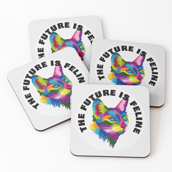 Item preview, The Future Is Feline - Rainbow Geometric Street Tom Cat - Black designed and sold by NoMatterLab.