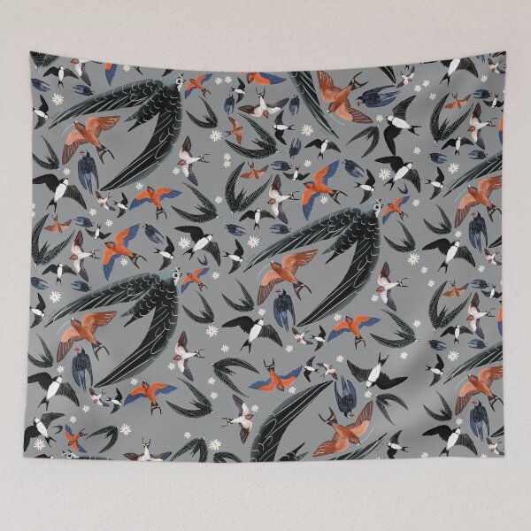 Item preview, Swallows and swift pattern Ultimate grey version designed and sold by belettelepink.