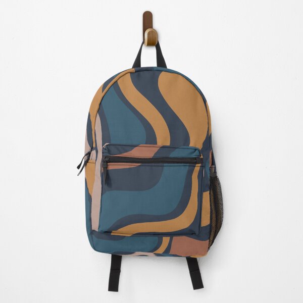 Item preview, Retro Liquid Swirl Abstract Pattern in Blue Ochre designed and sold by kierkegaard.