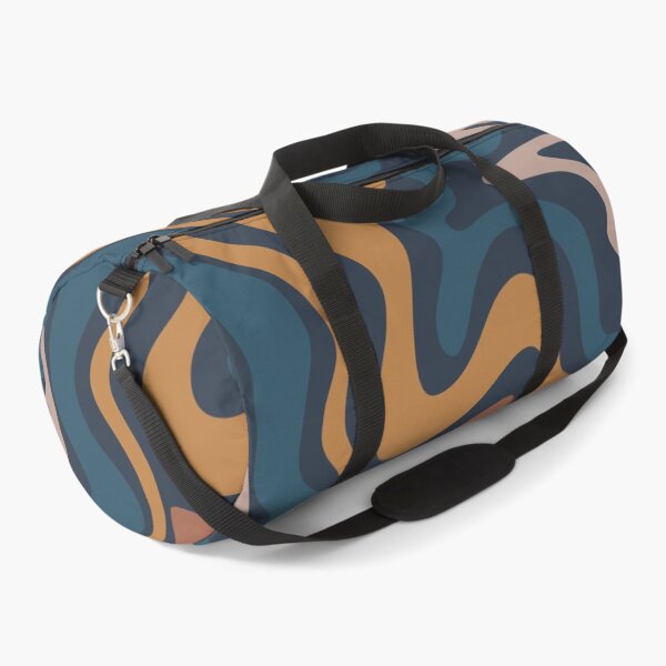 Item preview, Retro Liquid Swirl Abstract Pattern in Blue Ochre designed and sold by kierkegaard.