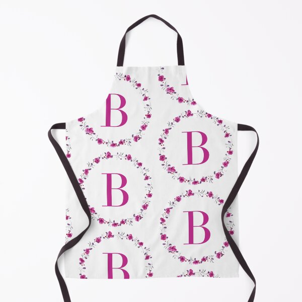 Item preview, Letter B monogram with fuchsia colored flowers and leaves designed and sold by Createlikeamom.