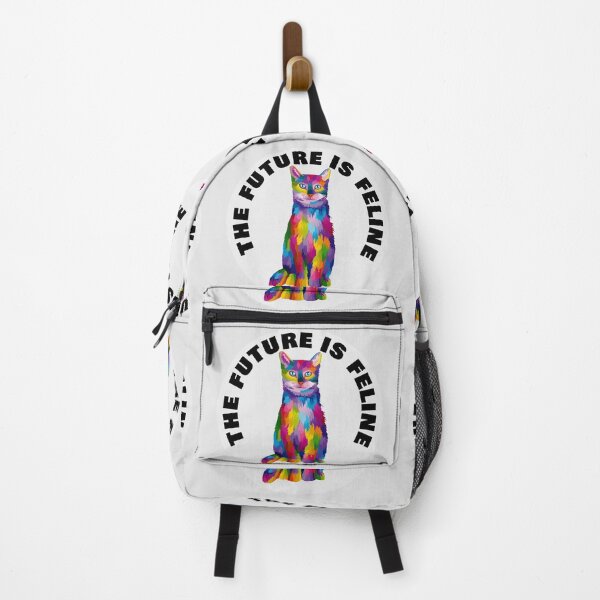 Item preview, The Future Is Feline - Rainbow Geometric Old Tom Cat - Black designed and sold by NoMatterLab.