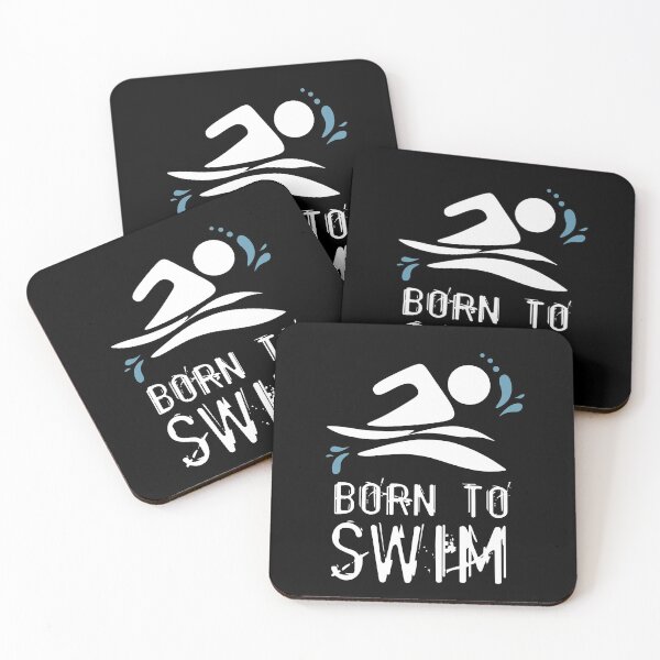 Item preview, Calling all wild open water swimming, winter bathers.  Born to swim fun design for swimmer lovers. Black designed and sold by Caroline Laursen.