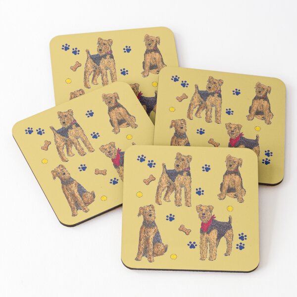 Item preview, Airedale Terrier Quartet - Tan designed and sold by KatydidKay.