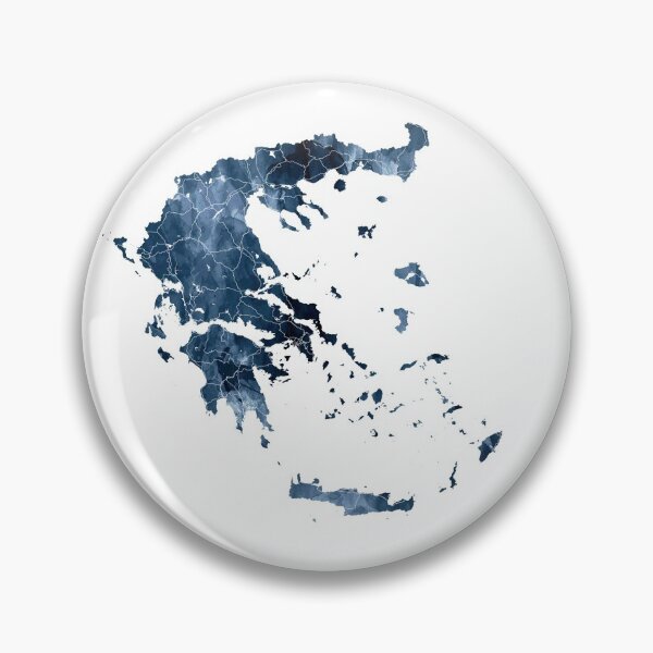 Item preview, Greece Map Watercolor Navy Blue by Zouzounio Art designed and sold by zouzounioart.
