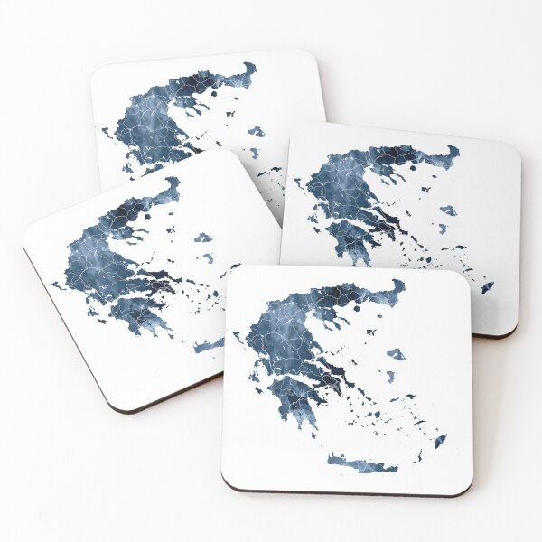 Item preview, Greece Map Watercolor Navy Blue by Zouzounio Art designed and sold by zouzounioart.