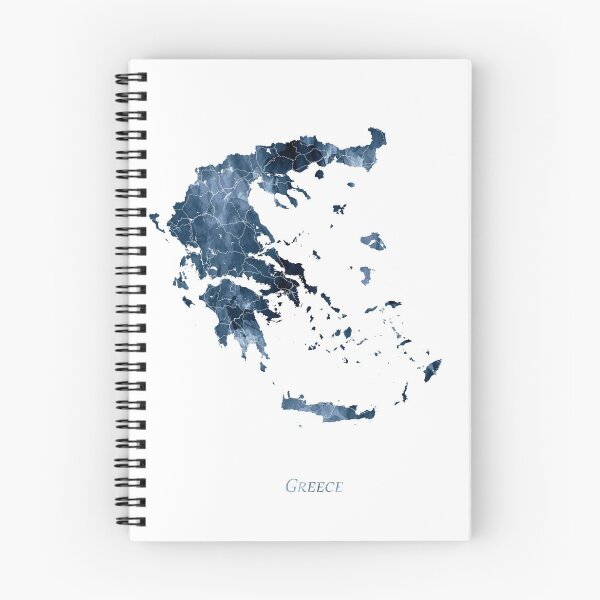 Item preview, Greece Map Watercolor Navy Blue by Zouzounio Art designed and sold by zouzounioart.