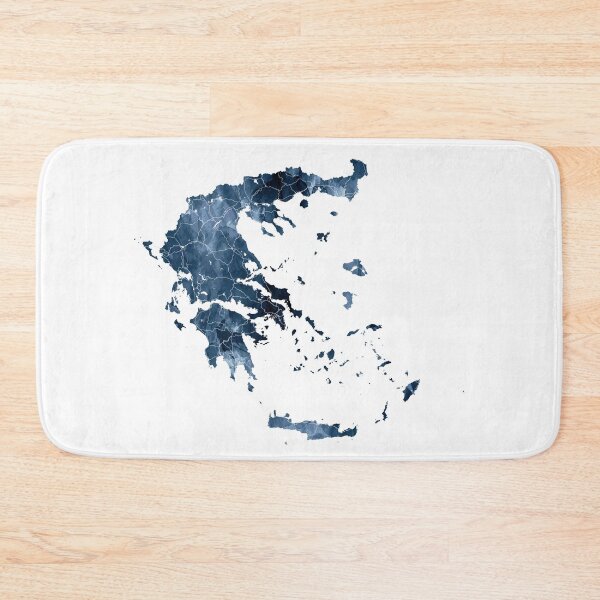 Item preview, Greece Map Watercolor Navy Blue by Zouzounio Art designed and sold by zouzounioart.
