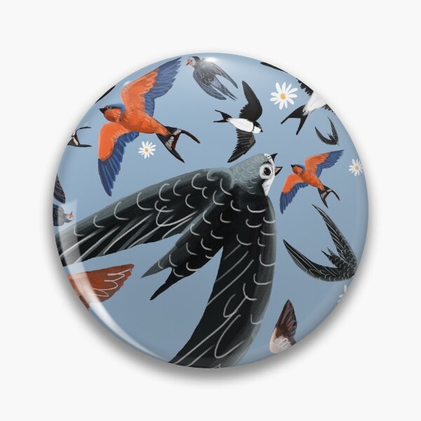 Item preview, Swallows and swift pattern baby blue version designed and sold by belettelepink.