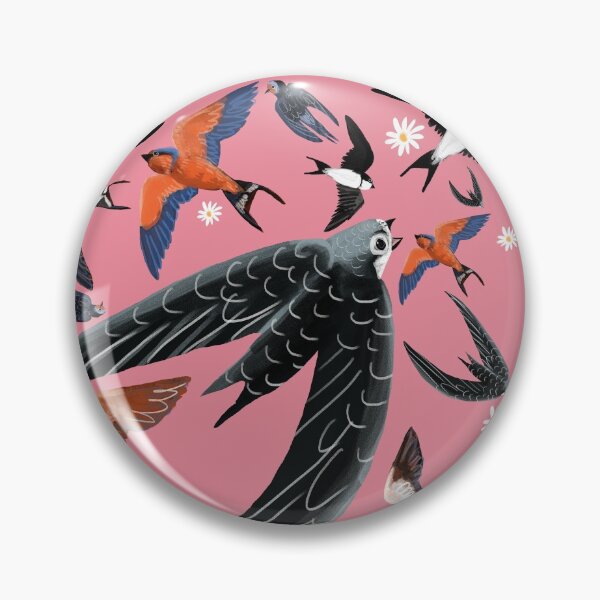 Item preview, Swallows and swift pattern pink version designed and sold by belettelepink.